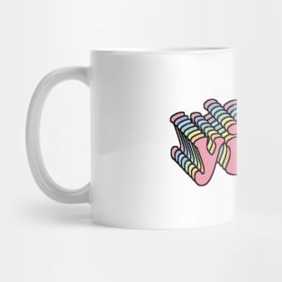 Retro Rainbow Yikes Trendy Design Mug